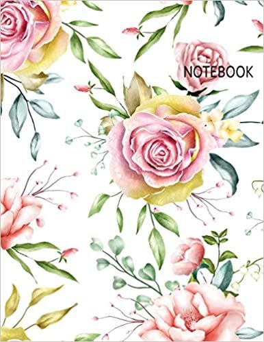 Notebook: Beautiful Watercolor Flowers (8.5 x 11 Inches) - 110 Pages
