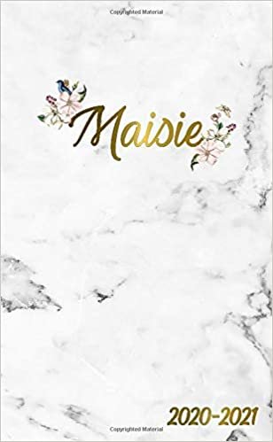Maisie 2020-2021: 2 Year Monthly Pocket Planner & Organizer with Phone Book, Password Log and Notes | 24 Months Agenda & Calendar | Marble & Gold Floral Personal Name Gift for Girls and Women