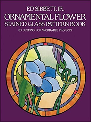 Ornamental Flower Stained Glass Pattern Book (Dover Stained Glass Instruction) indir