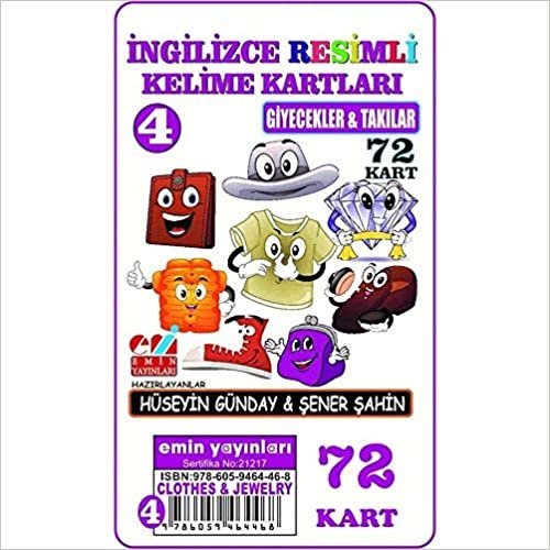 Giyecekler ve Takılar - İngilizce Resimli Kelime Kartları 4: 72 Kart