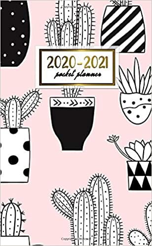 2020-2021 Pocket Planner: Nifty Potted Cactus Two-Year (24 Months) Monthly Pocket Planner and Agenda | 2 Year Organizer with Phone Book, Password Log & Notebook