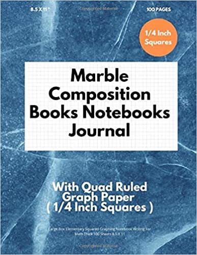 Marble Composition Books Notebooks Journal With Quad Ruled Graph Paper ( 1/4 Inch Squares ): Large Box Elementary Squared Graphing Notebook Writing For Math Thick 100 Sheets 8.5 X 11 indir