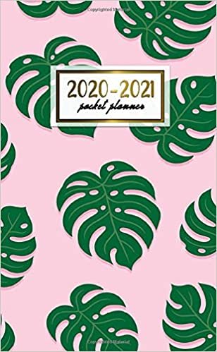 2020-2021 Pocket Planner: 2 Year Pocket Monthly Organizer & Calendar | Cute Two-Year (24 months) Agenda With Phone Book, Password Log and Notebook | Nifty Pink & Monstera Leaf Pattern