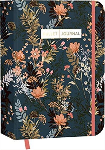 Pocket Bullet Journal "Dream of Flowers": Mit Punkteraster, Seiten für Index, Key und Future Log sowie Lesebändchen und praktischem Verschlussband