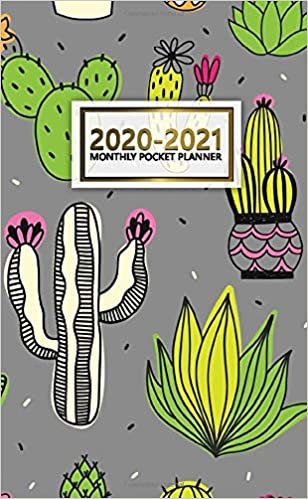 2020-2021 Monthly Pocket Planner: 2 Year Pocket Monthly Organizer & Calendar | Nifty Two-Year (24 months) Agenda With Phone Book, Password Log and Notebook | Cute Potted Cactus & Succulents Print