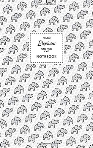 Elephant Notebook - Ruled Pages - 5x8 - Premium: (White Edition) Fun notebook 96 ruled/lined pages (5x8 inches / 12.7x20.3cm / Junior Legal Pad / Nearly A5)