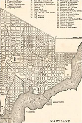 1870s Map of Washington DC - A Poetose Notebook / Journal / Diary (50 pages/25 sheets) (Poetose Notebooks) indir
