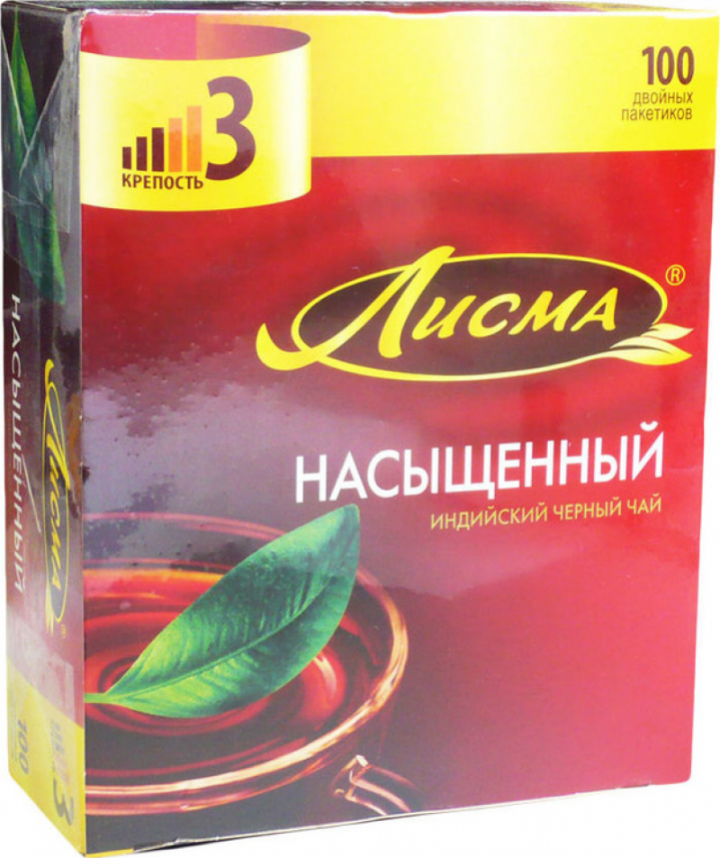 Чай ТМ Лисма насыщенный чай 100 пакетов