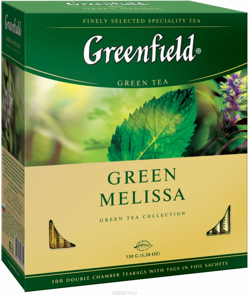 Чай ТМ Greenfield Green Melissa 100 пакетов