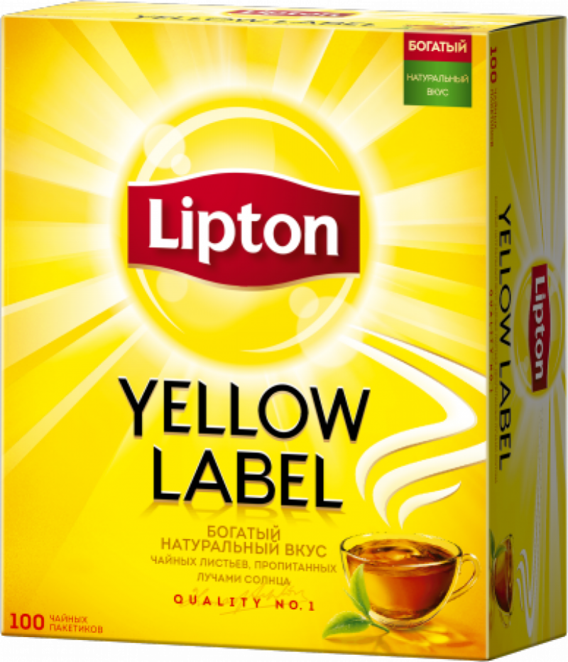 Чай ТМ Lipton Yellow Label 100 пакетов