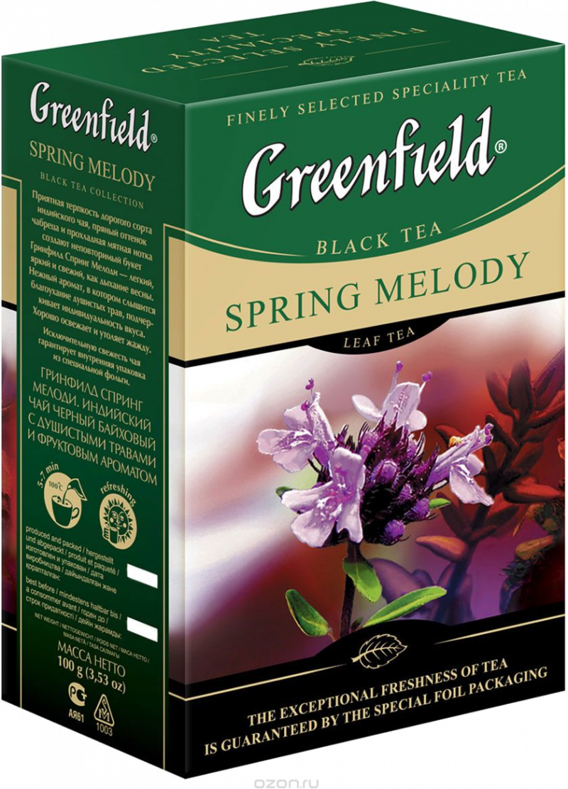 Чай ТМ Greenfield Спринг Мелоди 100г.чай лист.черн.с доб.