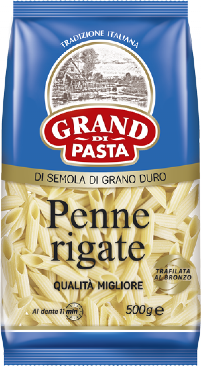 Макаронные изделия ТМ Grand di Pasta Перья Penne Rigate 0,5кг