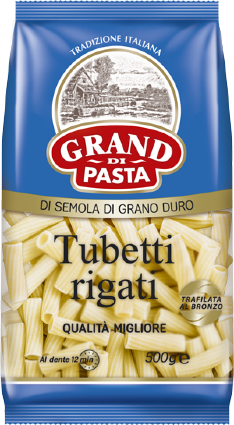 Макаронные изделия ТМ Grand di Pasta Tubetti Rigati (Тубетти Ригати) 0,5кг