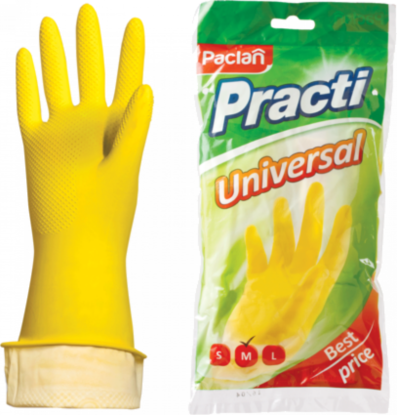Перчатки ТМ Paclan practi universal резиновые желтые (M)