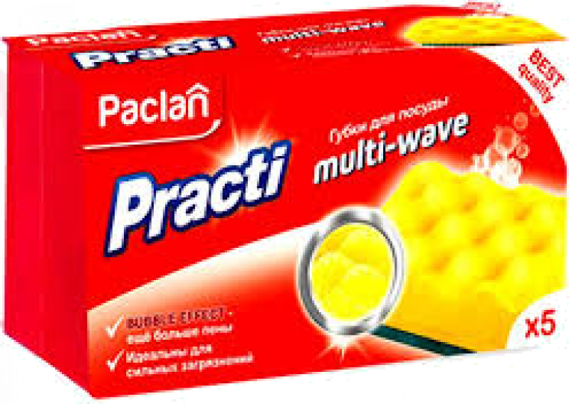 Губки для посуды ТМ Paclan practi Multi-Wave 5шт