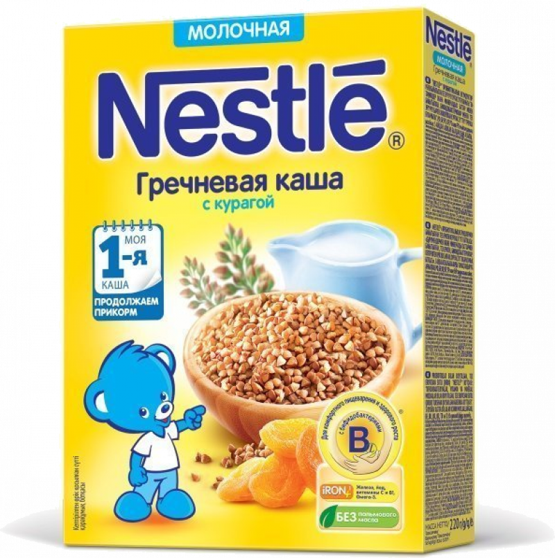 Каша ТМ Nestle молочная гречневая с курагой 220г