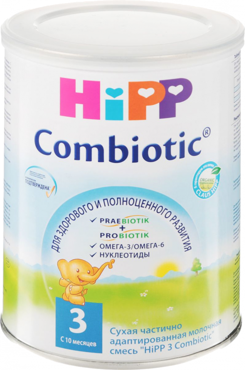 Сухая частично адаптированная молочная смесь «HiPP 3 Combiotic», ж/б, 350 г (HiPP)