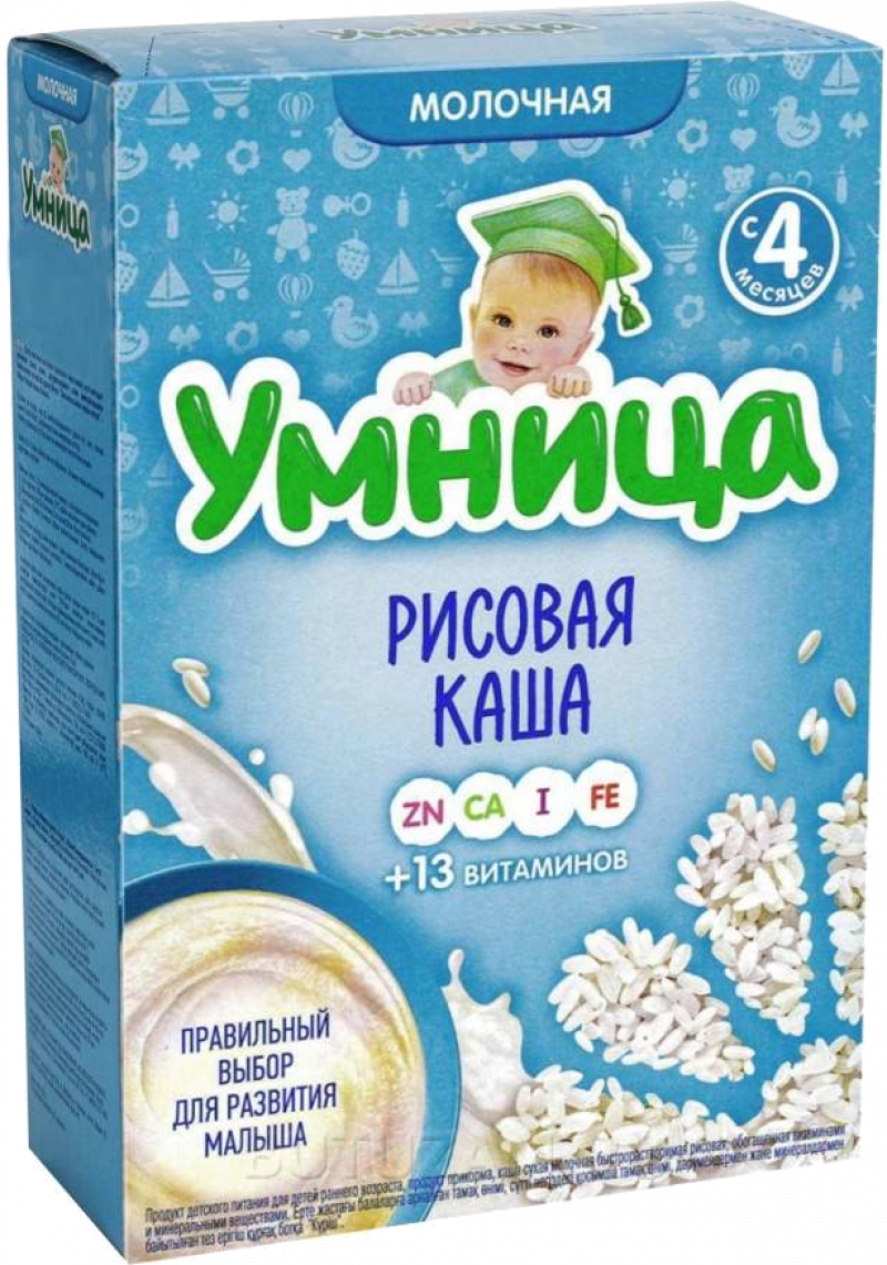 Каша молочная рисовая, 200 г (Умница)