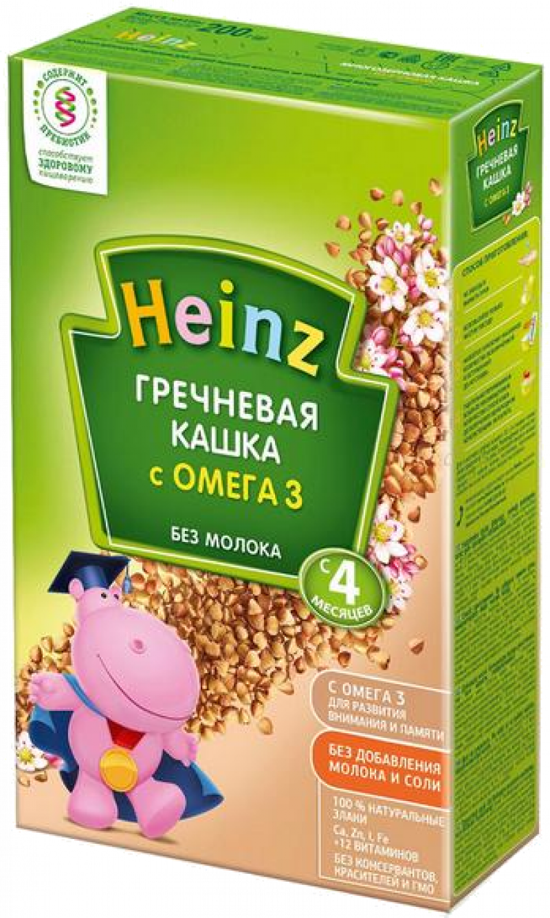 Каша ТМ Heinz гречневая с омегой-3 200г