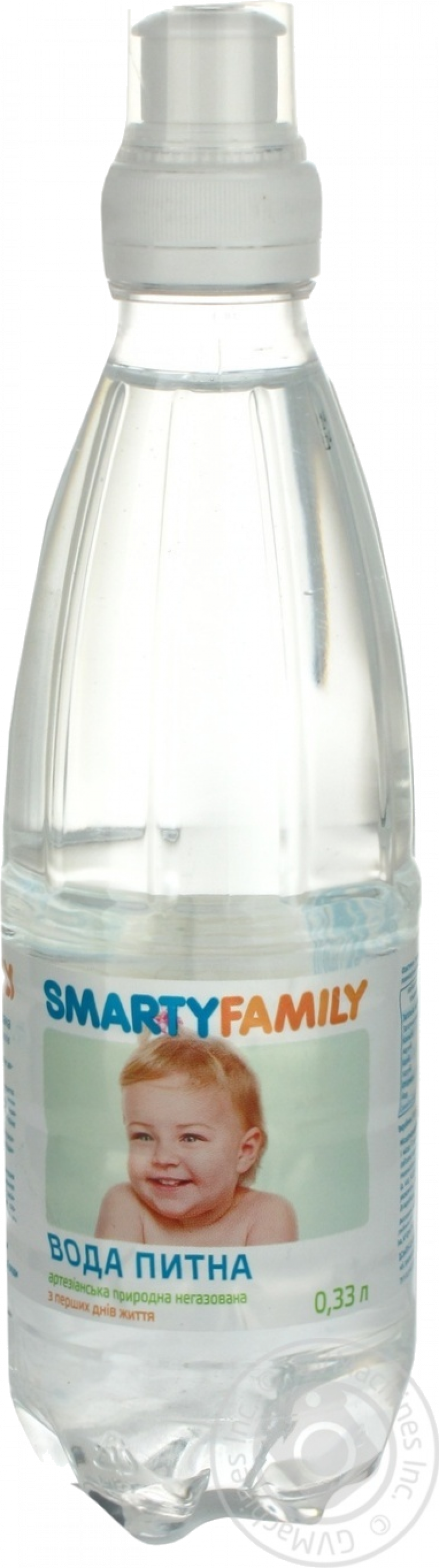 Вода питьевая для детского питания, sport lock, 0,33л (Smarty Family)