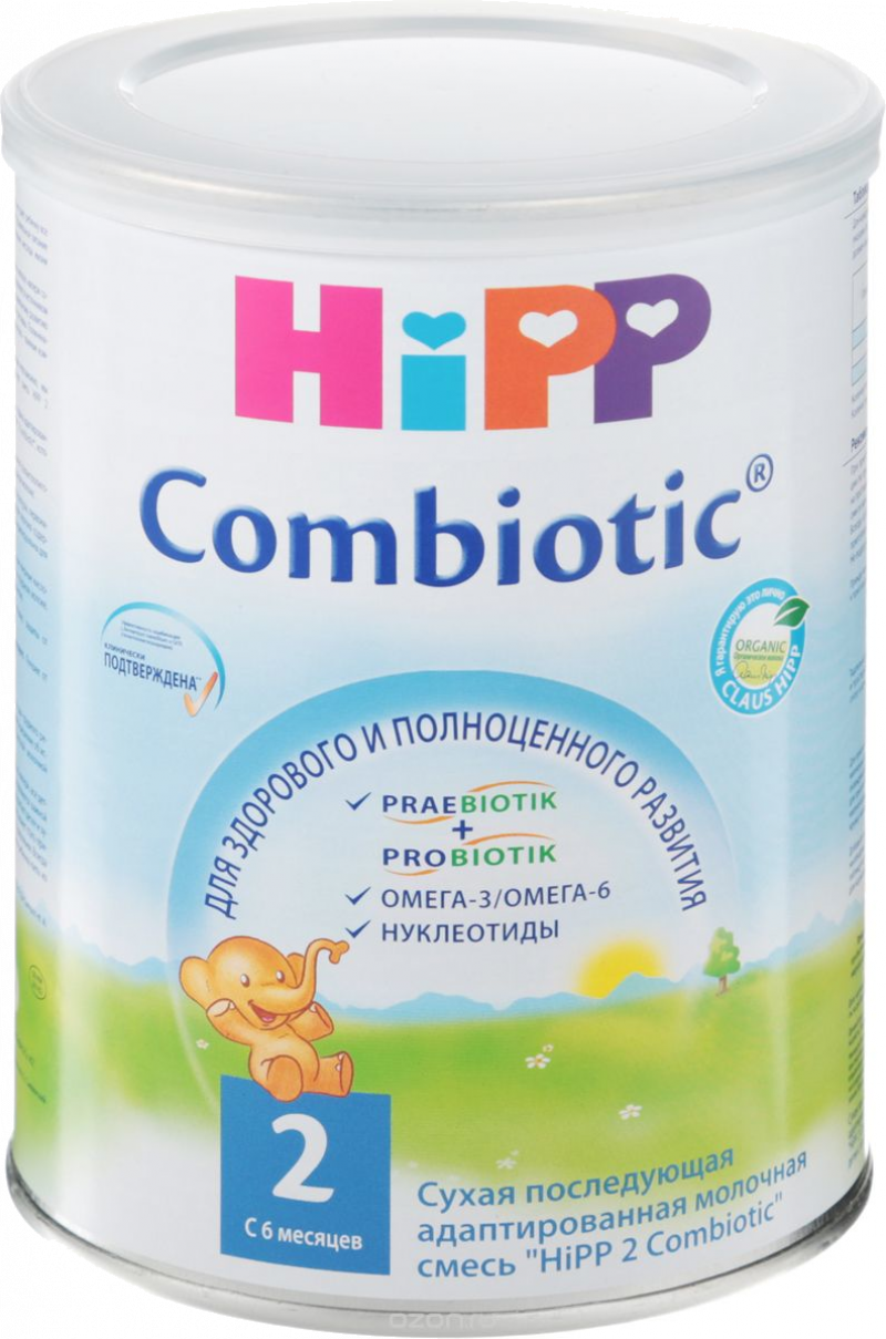 Сухая адаптированная последующая молочная смесь «HiPP 2 Combiotic», ж/б, 350 г (HiPP)