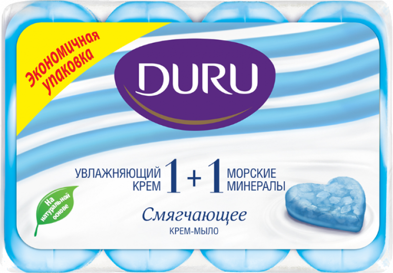 Мыло ТМ Duru Soft Sensations 1+1 Крем & морские минералы 360г