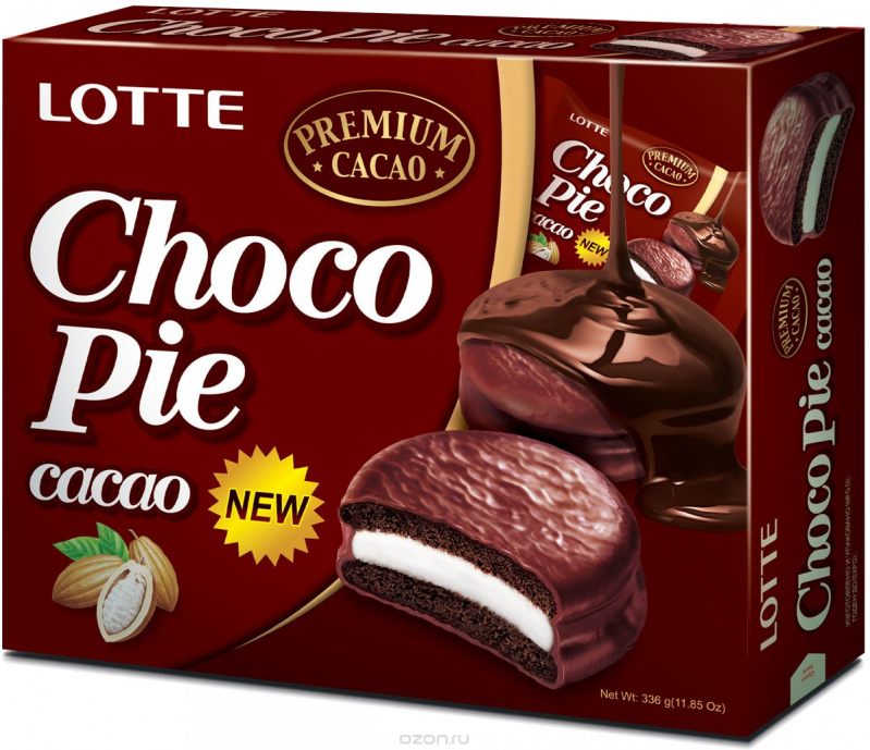 Печенье ТМ Lotte Choco Pie какао 336г