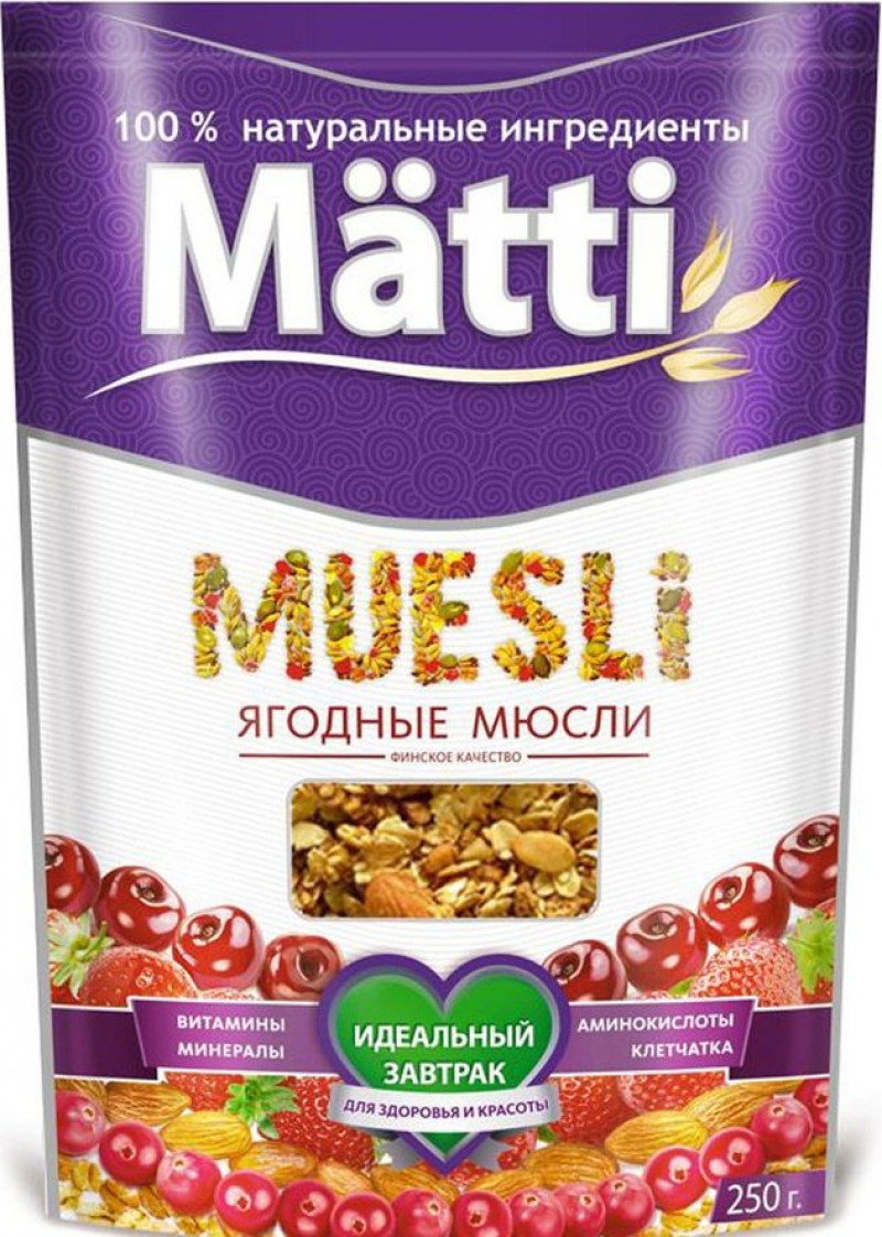 Мюсли ТМ Matti ягодные 250г