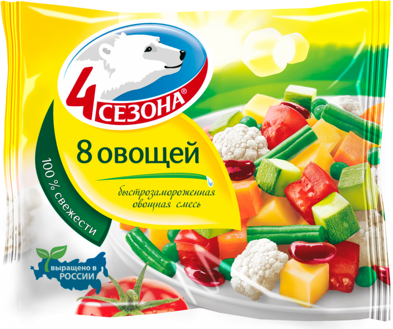 Замороженные овощи ТМ 4 Сезона 8 овощей 400г