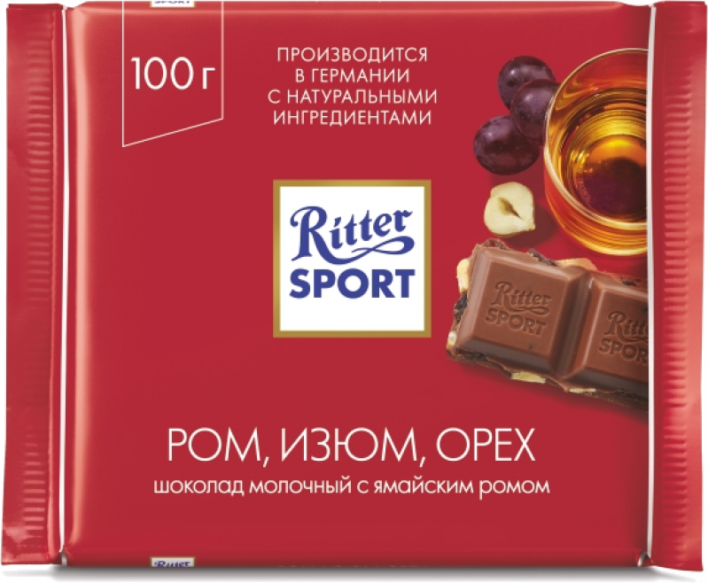 Шоколад ТМ Ritter Sport ром орех изюм 100г