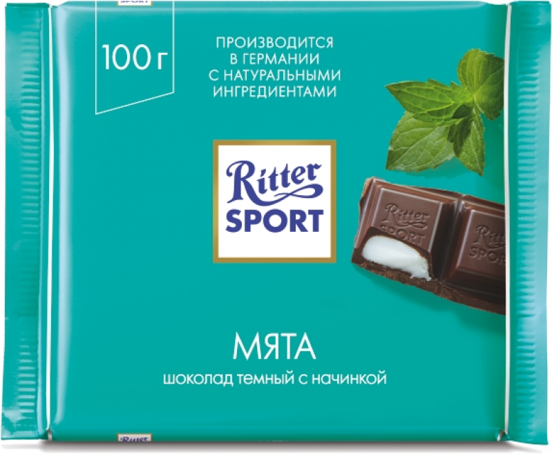 Шоколад ТМ Ritter Sport темный с мятой 100г