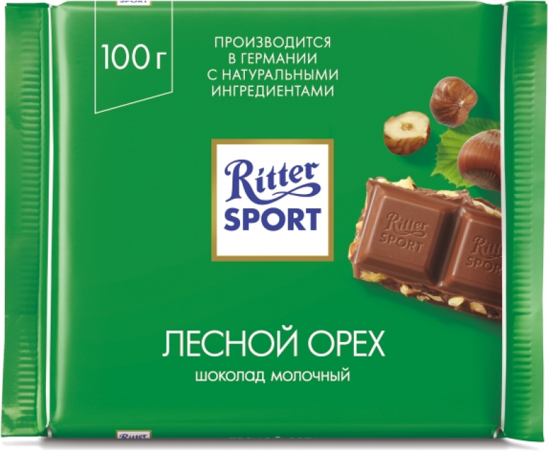 Шоколад ТМ Ritter Sport молочный лесной орех 100г