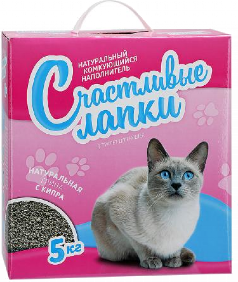 Наполнитель ТМ Счастливые Лапки для кошек комкующийся 5кг