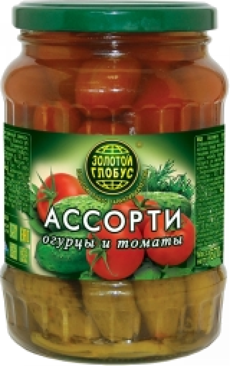Ассорти ТМ Золотой Глобус томаты и огурцы 720мл