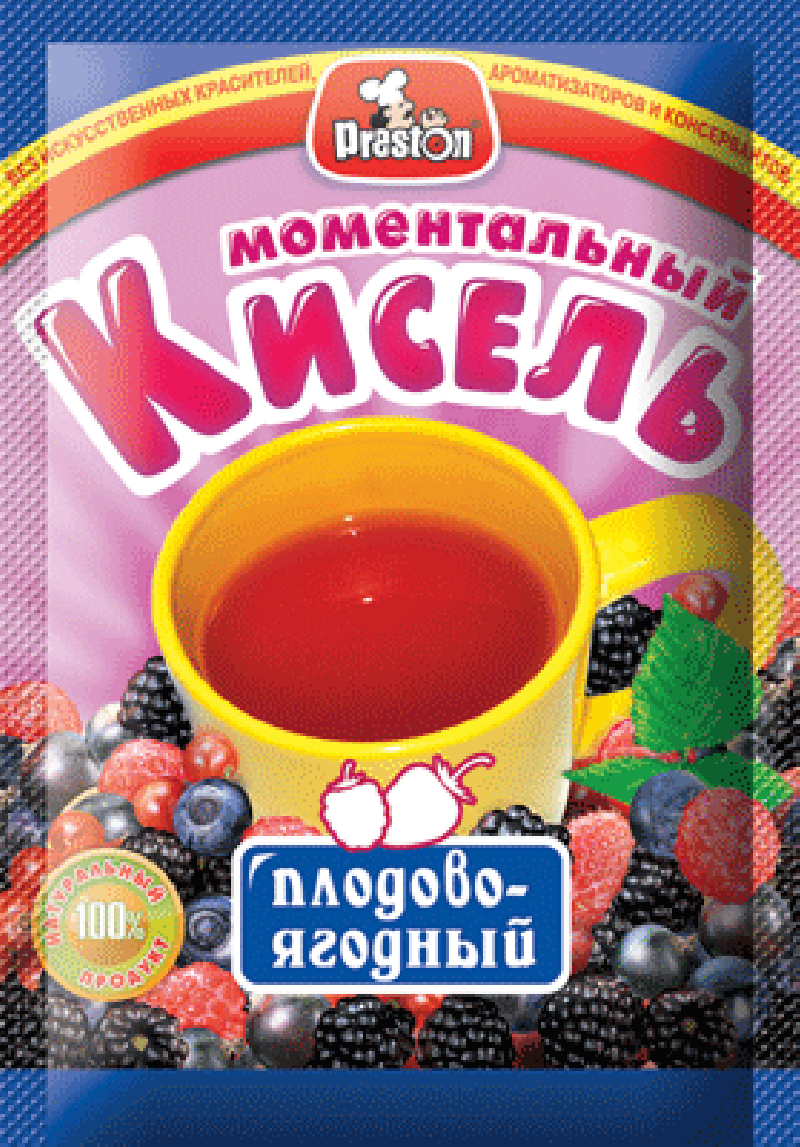 Кисель ТМ Preston плодово-ягодный моментального пригтовления 30г