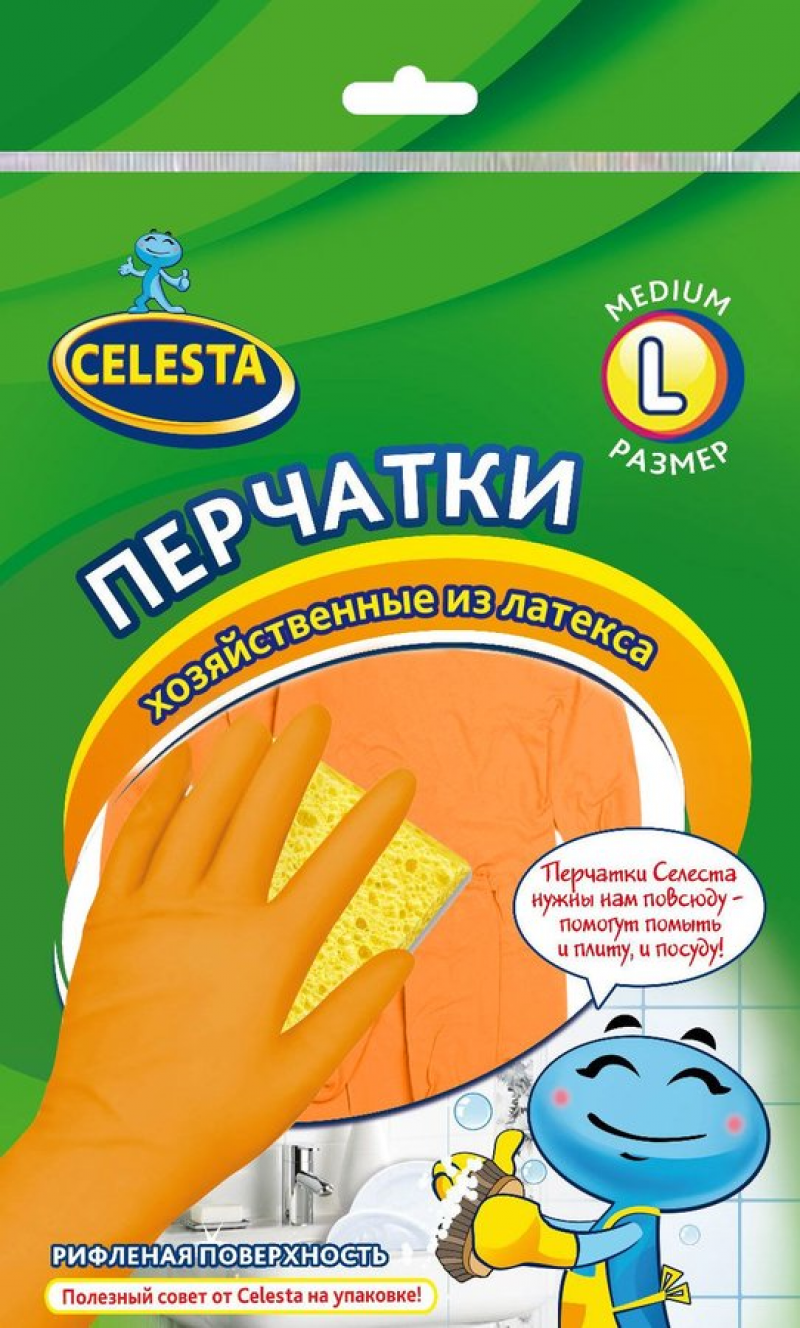 Хозяйственные перчатки ТМ CELESTA L (ЭКОНОМ) 1шт