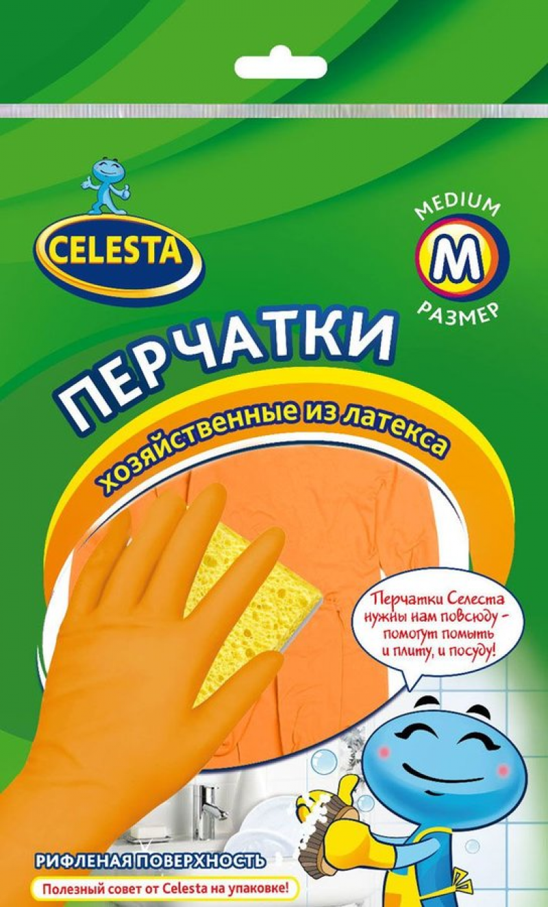 Хозяйственные перчатки ТМ CELESTA M (ЭКОНОМ) 1шт