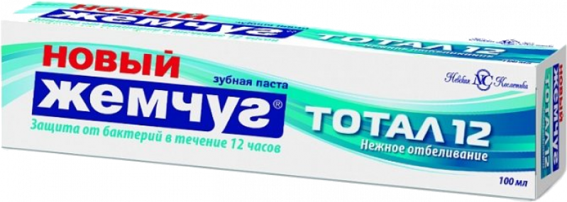 Зубная паста ТМ Новый жемчуг Тотал 12 + нежное отбеливание 100мл