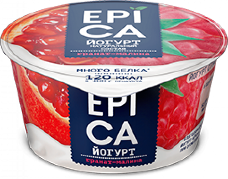 Йогурт ТМ Epica Гранат и малина 4,8% 130г
