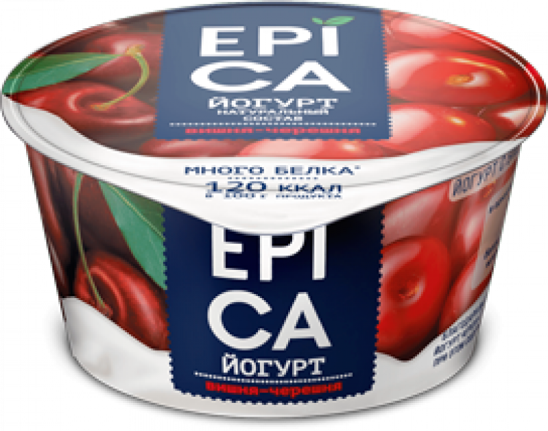 Йогурт ТМ Epica Вишня и черешня 4,8% 130г