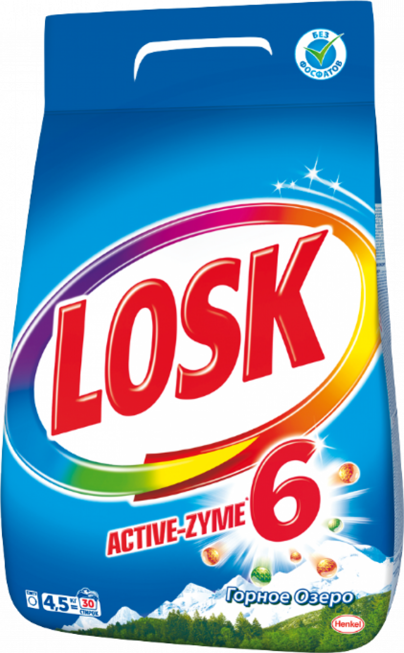Порошок стиральный ТМ Losk Active-Zyme 6 Горное озеро (автомат) 4.5кг