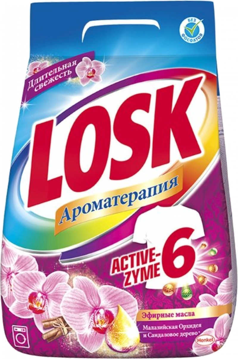 Порошок стиральный ТМ Losk Active-Zyme 6 Ароматерапия Орхидея 4кг