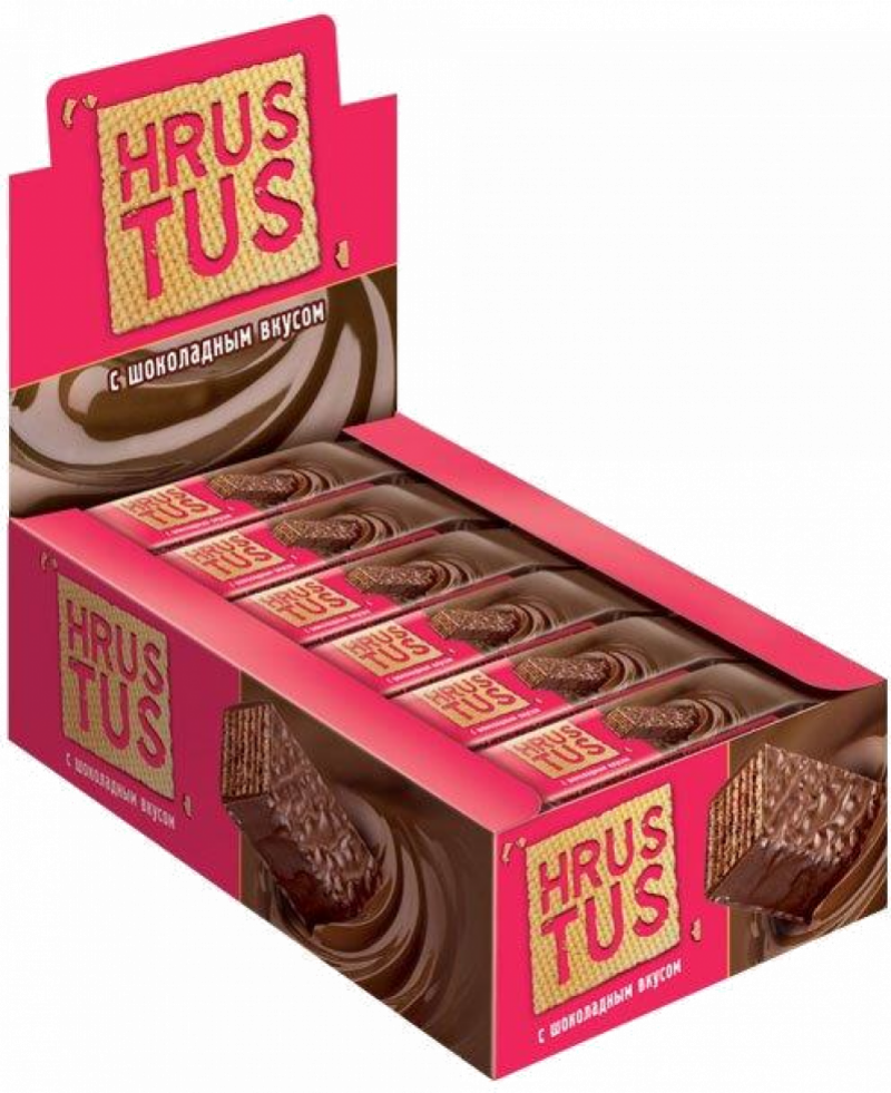 Вафли ТМ ХрусТус глазированные с шоколадным вкусом (цена за 1 штуку) 25г