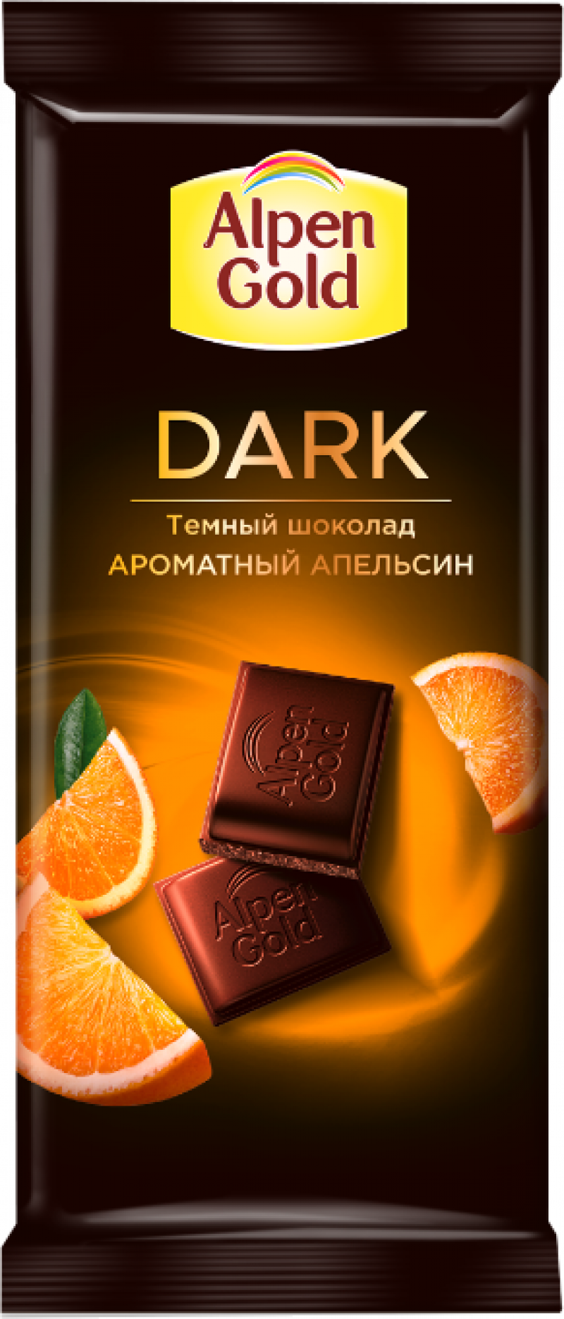 Шоколад ТМ Alpen Gold Ароматный апельсин темный с апельсиновыми кусочками 85г