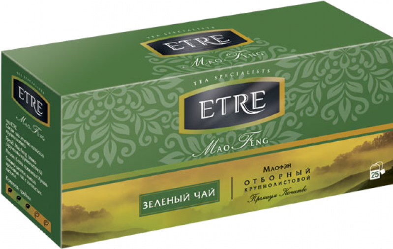 Чай ТМ ETRE зеленый китайский 25 пакетов