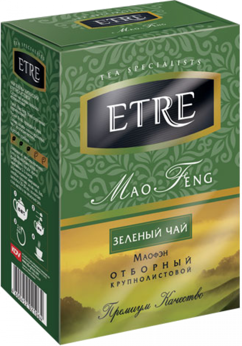 Чай ТМ ETRE зеленый китайский крупнолистовой 100г