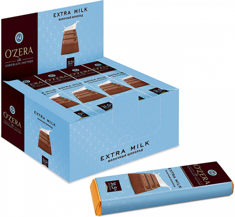 Шоколадный батончик ТМ OZera Extra milk молочный 42г