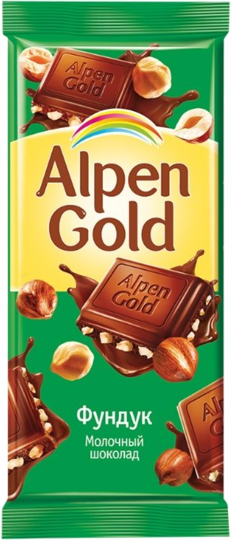 Шоколад ТМ Alpen Gold молочный с фундуком 90г