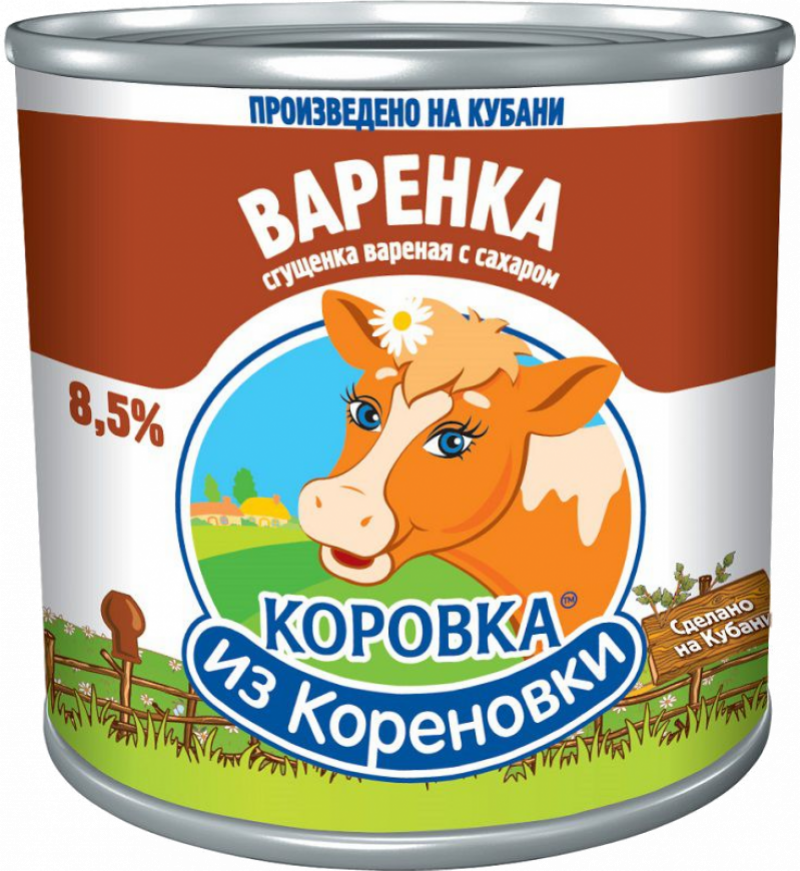 Молоко сгущенное ТМ Коровка из Кореновки Варенка 8,5% 370г