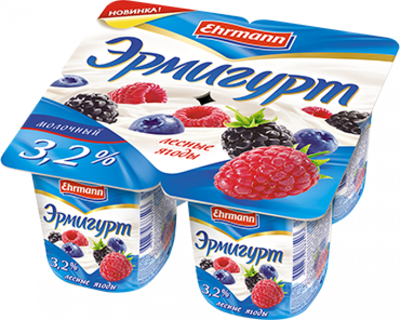 Йогурт ТМ Эрмигурт Лесные ягоды 3,2% (1 штука) 115г